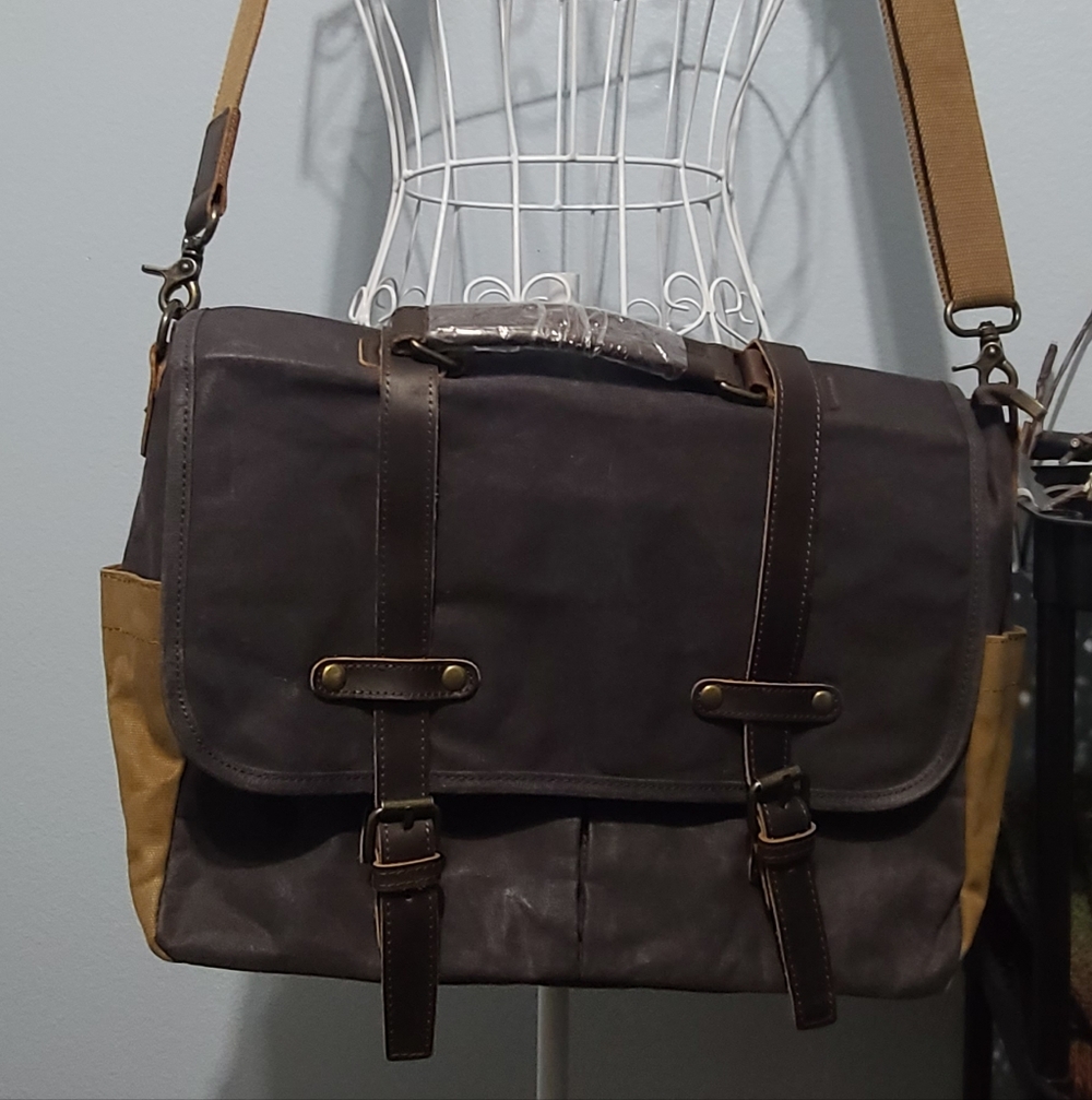 Stylish Brown and Tan Men's Messenger Bag